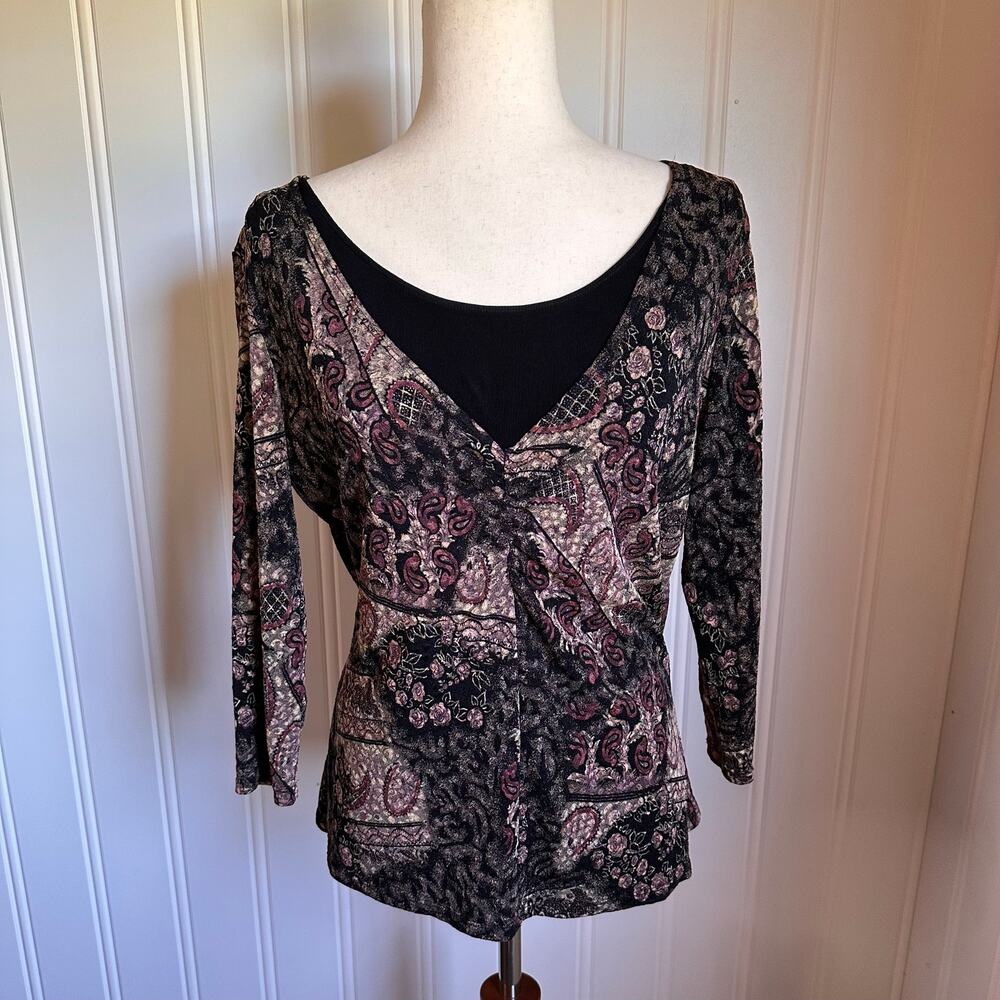 Vintage 90s Whimsygoth Paisley Top L